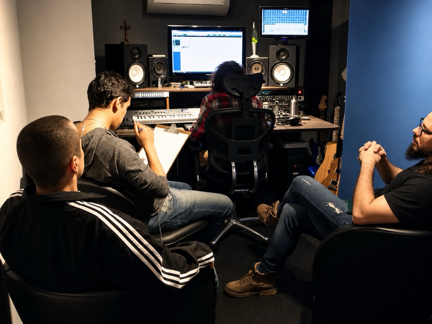 Production session in progress at Beretta Estúdio.